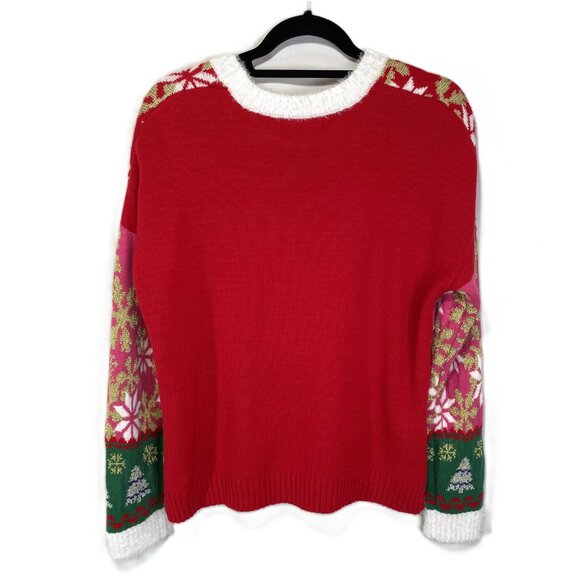 Holiday Time Festive Ugly Christmas Sweater Crew Neck Long Sleeves Size L - Picture 8 of 15